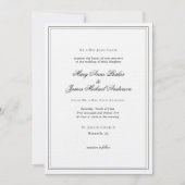 Formele Zwart-wit Bruiloft Kaart (Voorkant)
