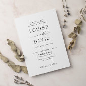 Formele zwart-wit bruiloft kaart