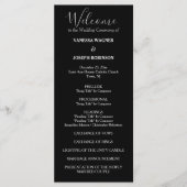 Formele zwart wit bruiloft programma namen programmakaart (Voorkant)