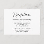Formele zwart-wit bruiloft receptie informatiekaartje (Voorkant)