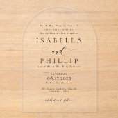 Formele zwart-wit elegante bruiloft acryl uitnodigingen (Voorkant)