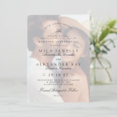 Formele zwart wit elegante overlay foto bruiloft kaart (Staand voorkant)