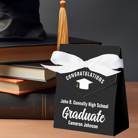 Formele Zwart Wit Gepersonaliseerde Graduation Par Bedankdoosjes