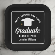Formele Zwart Wit Gepersonaliseerde Graduation Par