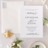 Formele zwart-wit kalligrafie bruiloft kaart