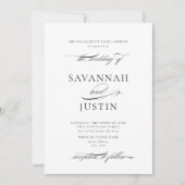 Formele zwart-wit kalligrafie bruiloft kaart (Voorkant)