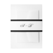 Formele zwart-wit monogram Border Wedding Uitnodigingen Wikkel (Voorkant Voorbeeld)
