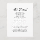 Formele zwart-wit monogram bruiloft details informatiekaartje (Voorkant)