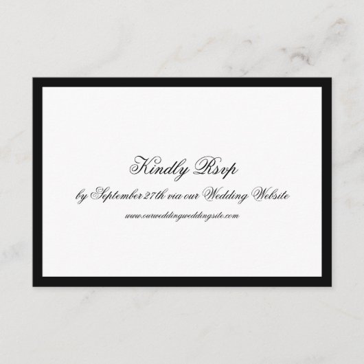 Formele Zwart-Wit QR CODE Bruiloft RSVP Kaart (Voorkant)
