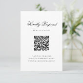 Formele Zwart-wit QR Code Monogram Bruiloft RSVP Kaartje (Staand voorkant)