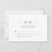 Formele zwart-wit RSVP-kaart RSVP Kaartje (Voorkant)