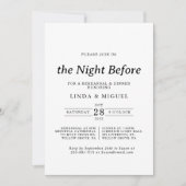 Formele zwart witte nacht voor repetitie diner kaart (Voorkant)