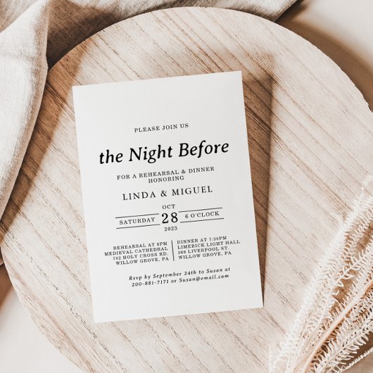 Formele zwart witte nacht voor repetitie diner kaart