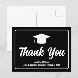 Formele Zwart Witte Typografie Afstudeer Dankjewel Briefkaart