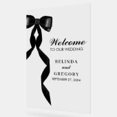 Formele zwarte boog lint elegante bruiloft acryl bord (Hoek)