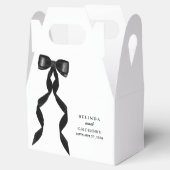 Formele zwarte boog lint elegante bruiloft bedankdoosjes (Geopend)