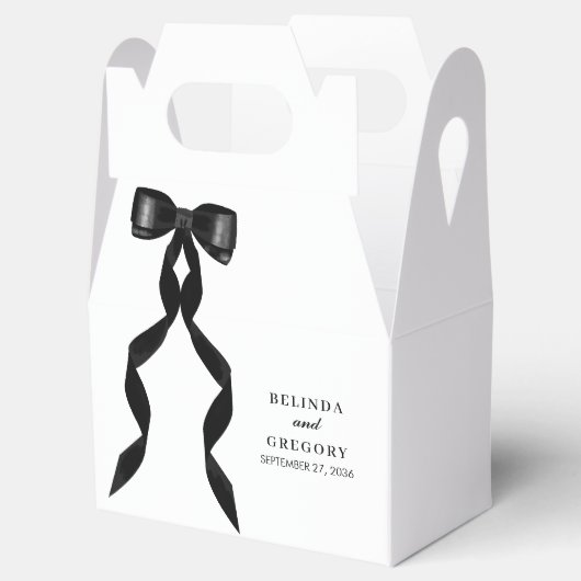 Formele zwarte boog lint elegante bruiloft bedankdoosjes (Geopend)