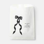 Formele zwarte boog lint elegante bruiloft bedankzakje (Voorkant)