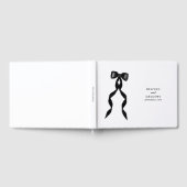 Formele zwarte boog lint elegante bruiloft gastenboek (Volledig)