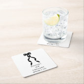 Formele zwarte boog lint elegante bruiloft kartonnen onderzetters (Insitu)