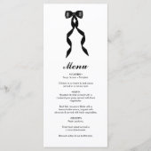 Formele zwarte boog lint elegante bruiloft menu (Voorkant)