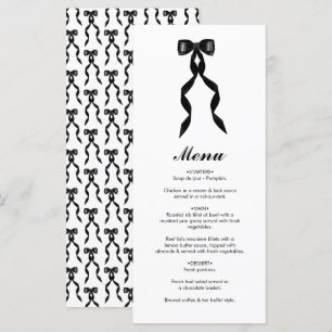 Formele zwarte boog lint elegante bruiloft menu