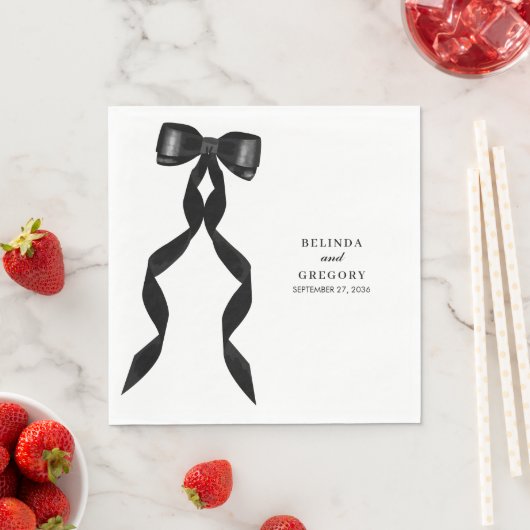 Formele zwarte boog lint elegante bruiloft servet (Insitu)