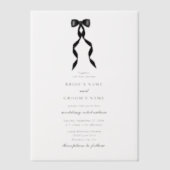 Formele zwarte boog lint Forma bruiloft overlay Vellum Uitnodigingen (Voorkant)