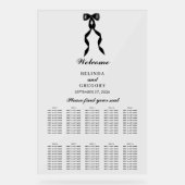 Formele Zwarte Bow Ribbon Trouwstoel Grafiek Acryl Bord (Voorkant)