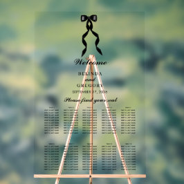 Formele Zwarte Bow Ribbon Trouwstoel Grafiek Acryl Bord