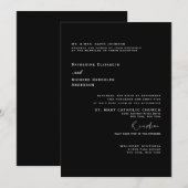 Formele zwarte bruiloftsparenten Aangeboden bruilo Kaart (Voorkant / Achterkant)