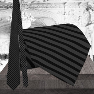 Formele zwarte diagonaal Tuxedo Stripe Stropdas