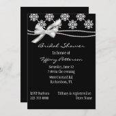 Formele zwarte en Witte Bridal Shower Uitnodiging (Voorkant / Achterkant)