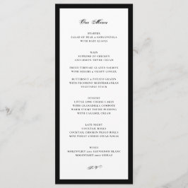 Formele Zwarte en Witte Bruiloft Menu