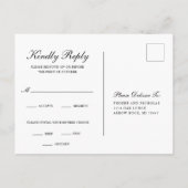 Formele zwarte en witte bruiloft uitnodiging briefkaart (Achterkant)