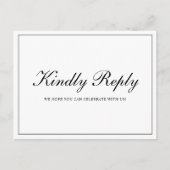 Formele zwarte en witte bruiloft uitnodiging briefkaart (Voorkant)