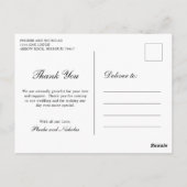 Formele zwarte en witte monogram Weddenschap Harte Briefkaart (Achterkant)