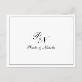 Formele zwarte en witte monogram Weddenschap Harte Briefkaart (Voorkant)