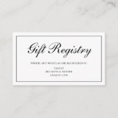 Formele zwarte en witte wift-registratie informatiekaartje (Voorkant)