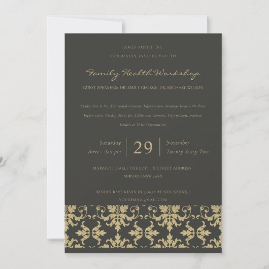 FORMELE ZWARTE GOLD DAMASK CLASSIC WORKSHOP EVAL KAART (Voorkant)