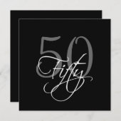 Formele zwarte grijze 50e verjaardag kaart (Voorkant / Achterkant)