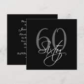 Formele zwarte grijze 60e verjaardag kaart (Voorkant / Achterkant)