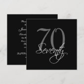 Formele zwarte grijze 70e verjaardag kaart (Voorkant / Achterkant)