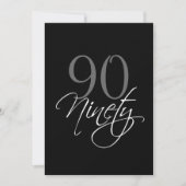 Formele zwarte grijze 90e verjaardag uitnodiging (Voorkant)