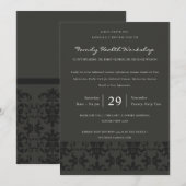 FORMELE ZWARTE GRIJZE DAMAST KLASSIEKE WORKSHOP EV KAART (Voorkant / Achterkant)