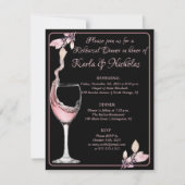 Formele zwarte repetitie voor "Floral Toast" Kaart (Voorkant)