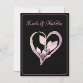 Formele zwarte repetitie voor "Floral Toast" Kaart (Achterkant)