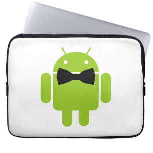 Formele zwarte robot Android Robot Laptop Sleeve