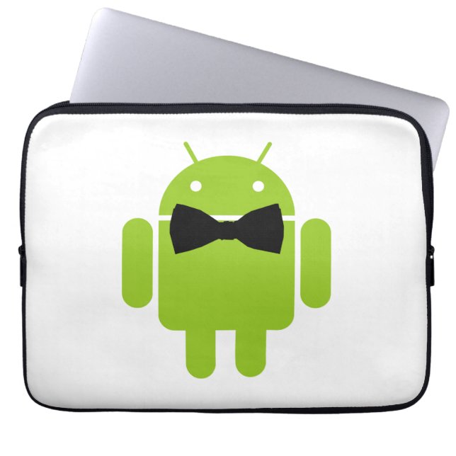 Formele zwarte robot Android Robot Laptop Sleeve (Voorkant)