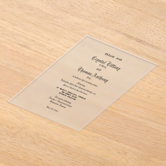 Formele zwarte Stropdas Affair Acryl Wed. Uitnodig Acryl Uitnodigingen (Laagn)